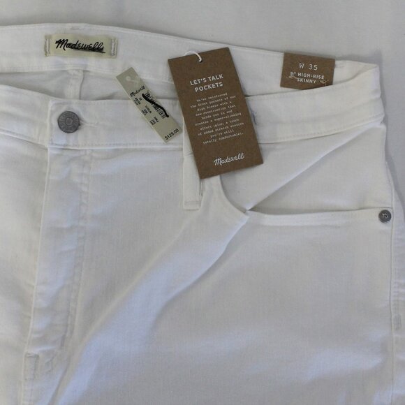 Madewell 9" Mid-Rise Skinny Jeans in Pure White - Picture 3 of 6